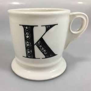 Anthropologie Initial K Coffee Tea Mug 12 oz